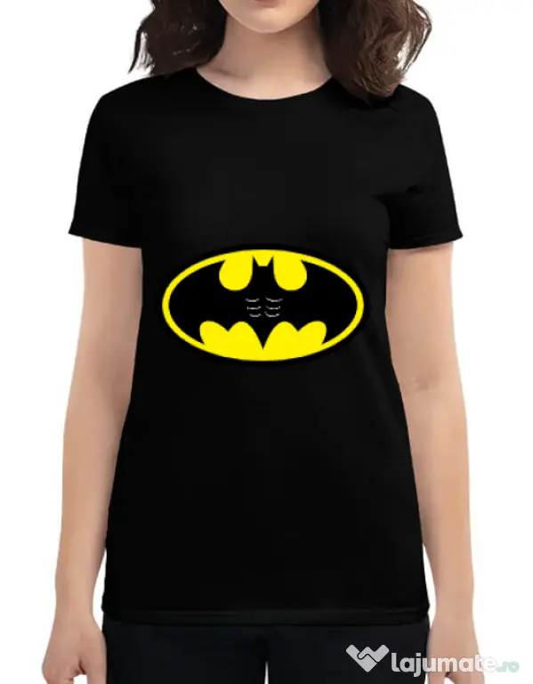 Tricou ADLER dama Six pack Batman Negru