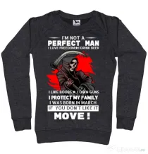 Bluza ADLER dama I am not a perfect man Negru melanj