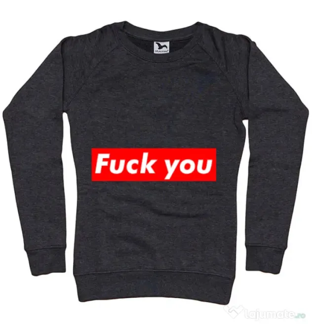 Bluza ADLER dama Fuck you Negru melanj