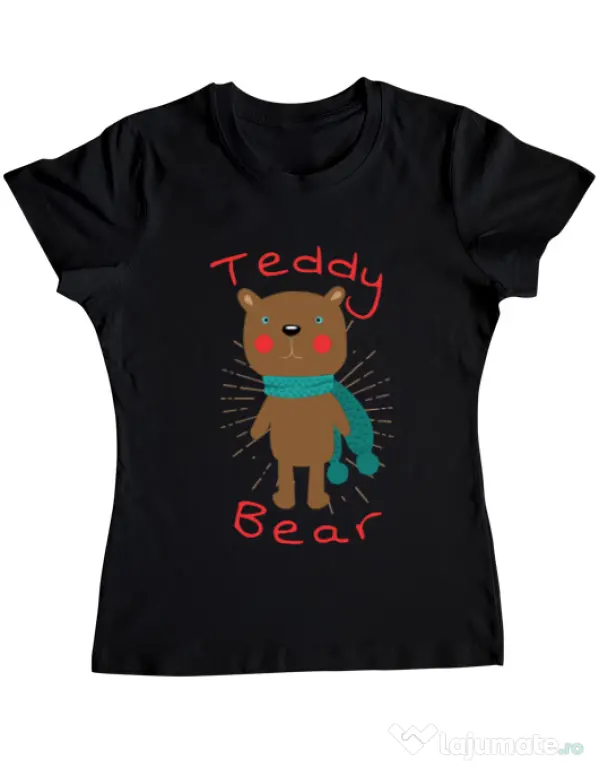 Tricou ADLER dama Teddy bear Negru
