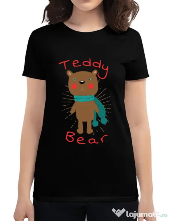 Tricou ADLER dama Teddy bear Negru