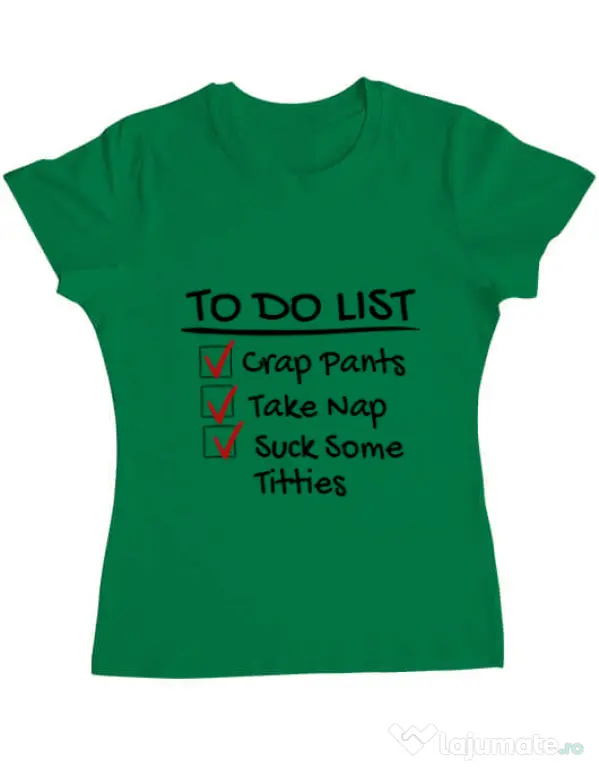 Tricou ADLER dama To do list Verde mediu