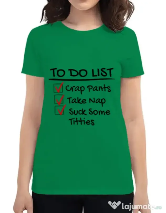 Tricou ADLER dama To do list Verde mediu