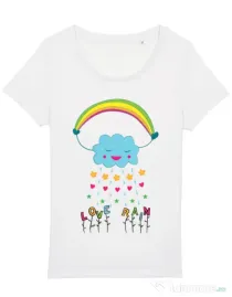Tricou STANLEY STELLA dama Love rain Alb