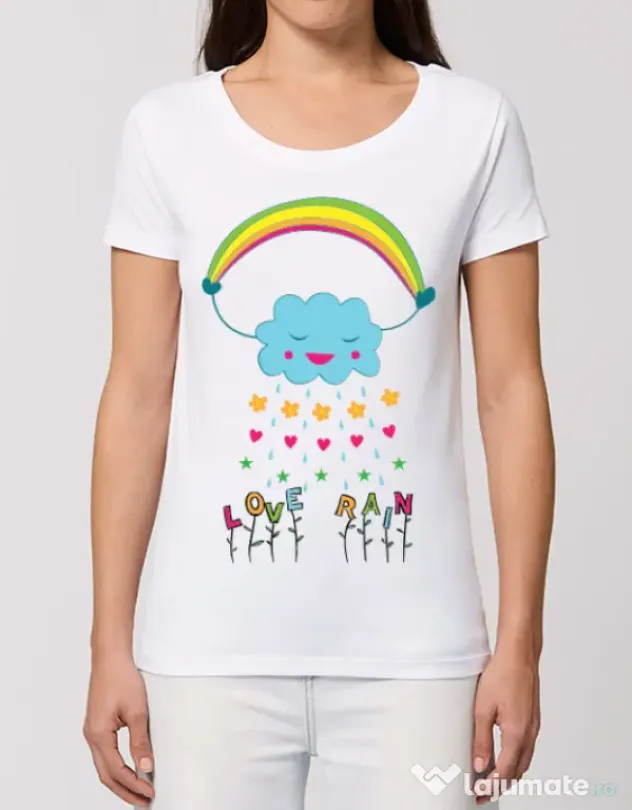 Tricou STANLEY STELLA dama Love rain Alb
