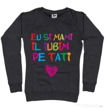 Bluza ADLER dama Il iubim pe tati Negru melanj