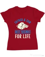 Tricou ADLER dama Father and son Rosu