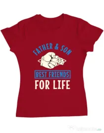 Tricou ADLER dama Father and son Rosu