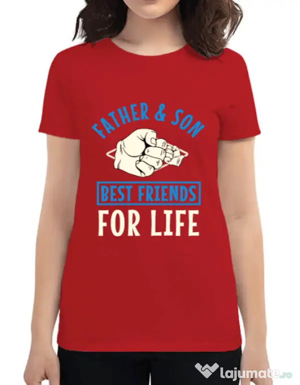 Tricou ADLER dama Father and son Rosu
