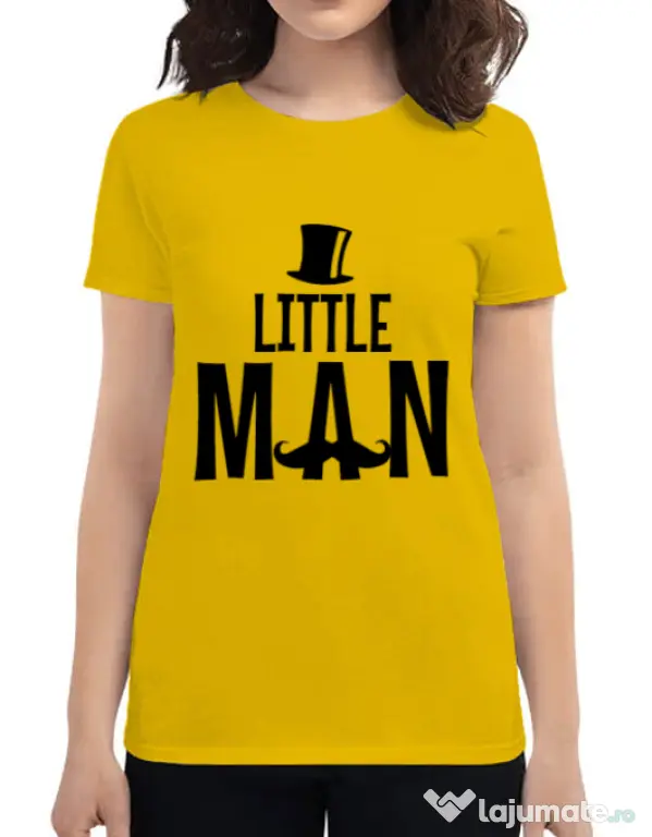 Tricou ADLER dama Little man Galben
