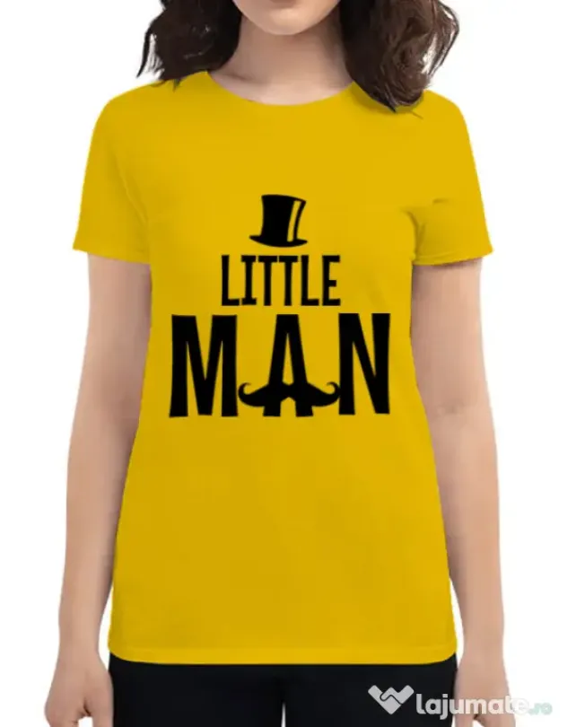 Tricou ADLER dama Little man Galben