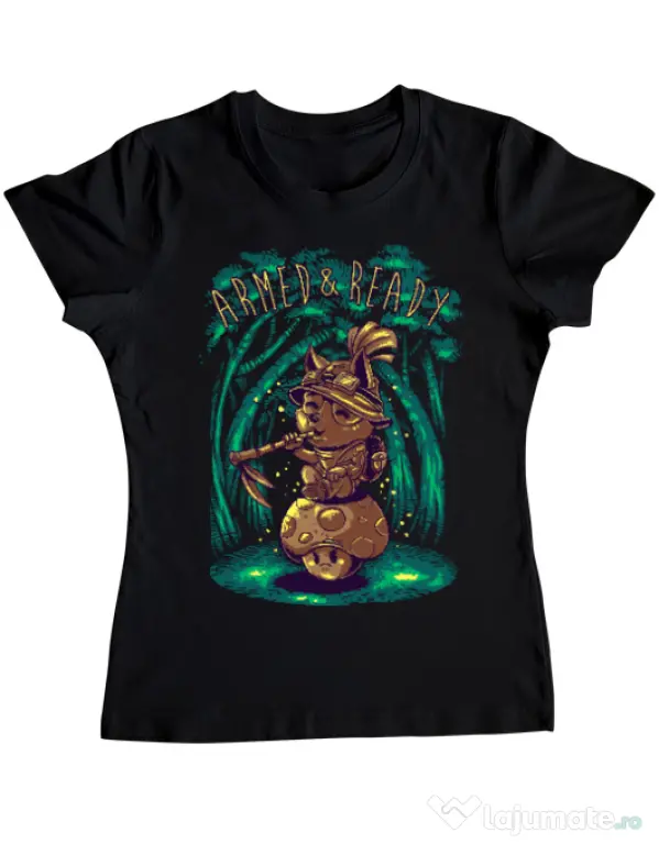 Tricou ADLER dama Armed and ready Negru