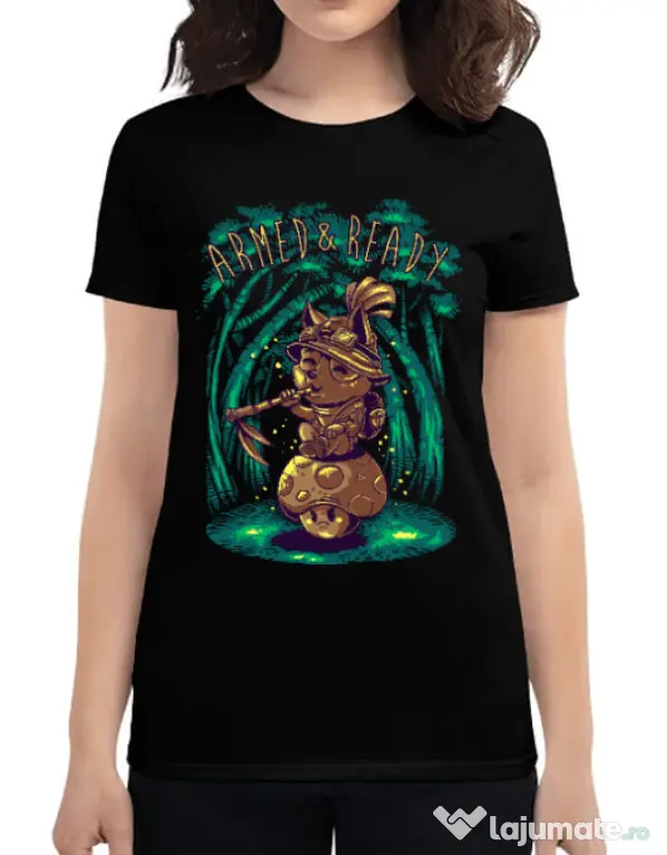 Tricou ADLER dama Armed and ready Negru