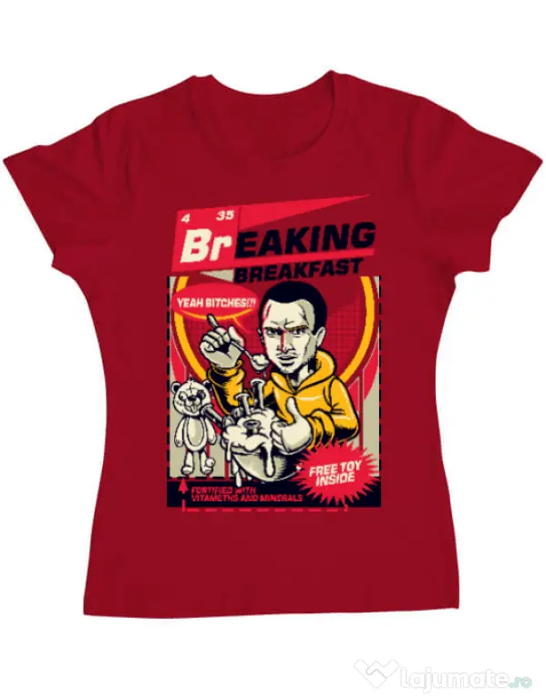Tricou ADLER dama Jesse breakfast Rosu