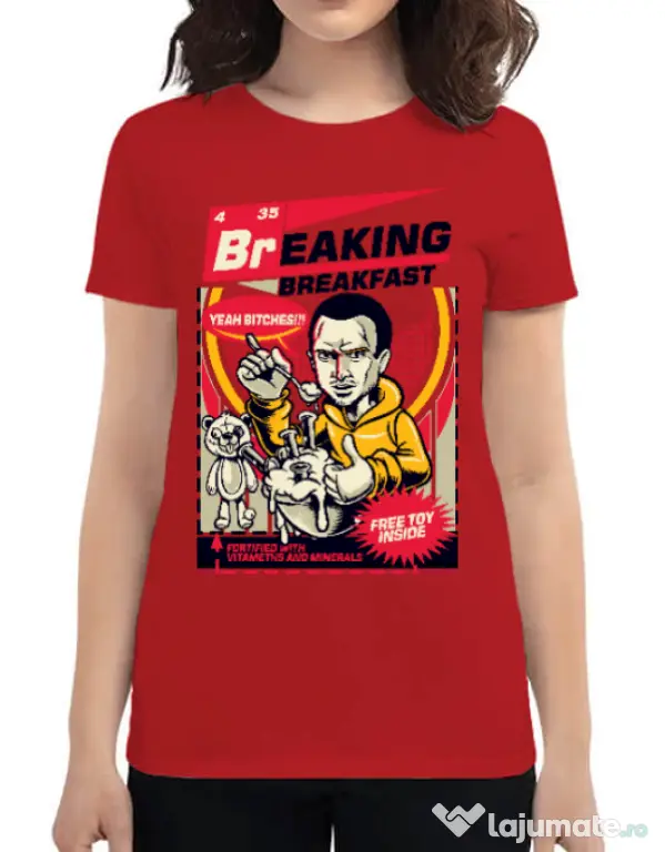 Tricou ADLER dama Jesse breakfast Rosu
