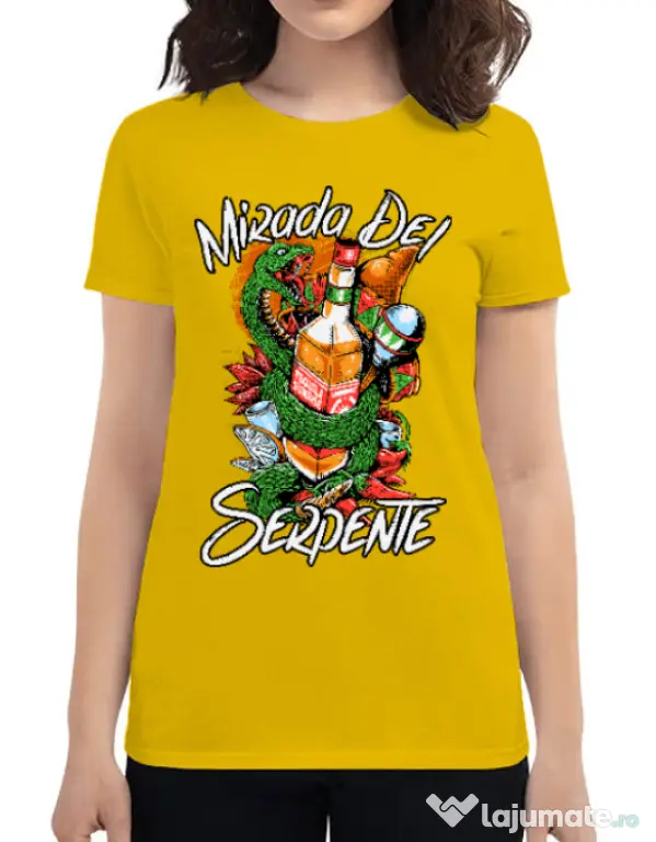 Tricou ADLER dama Mirada Del Serpiente Galben