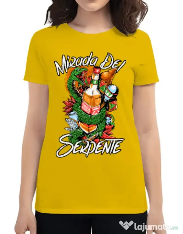 Tricou ADLER dama Mirada Del Serpiente Galben