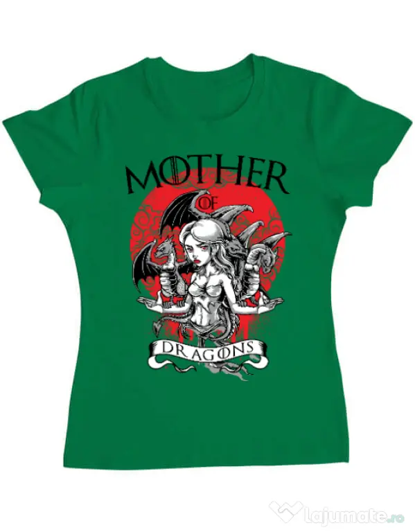 Tricou ADLER dama Mother of dragons Verde mediu