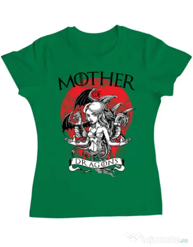 Tricou ADLER dama Mother of dragons Verde mediu