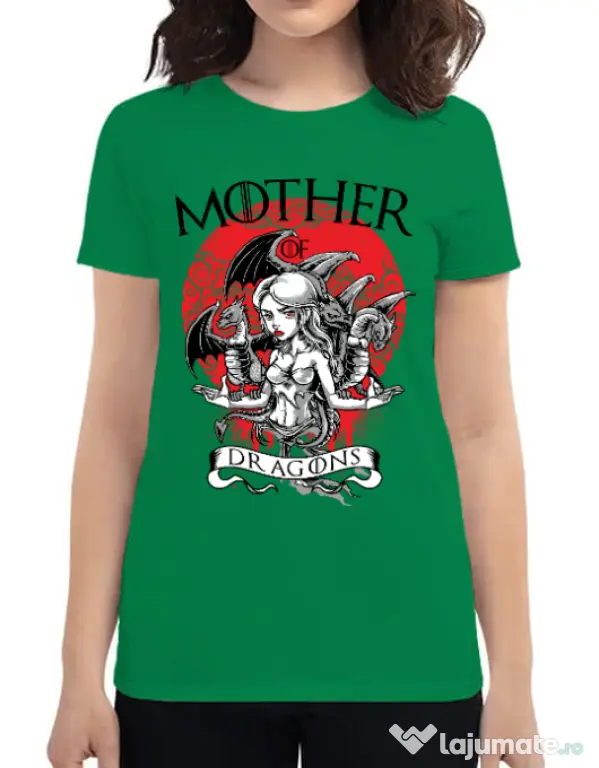 Tricou ADLER dama Mother of dragons Verde mediu