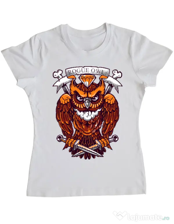 Tricou ADLER dama Rogue owl Alb