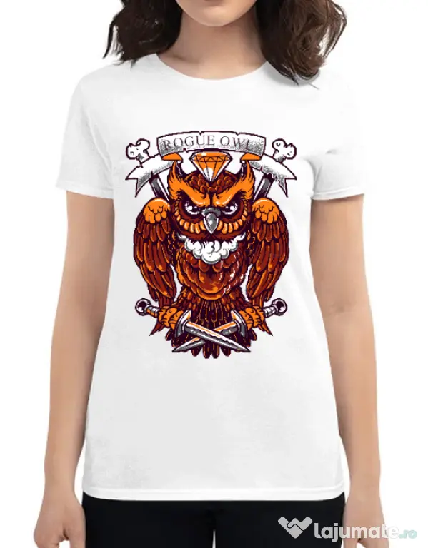 Tricou ADLER dama Rogue owl Alb