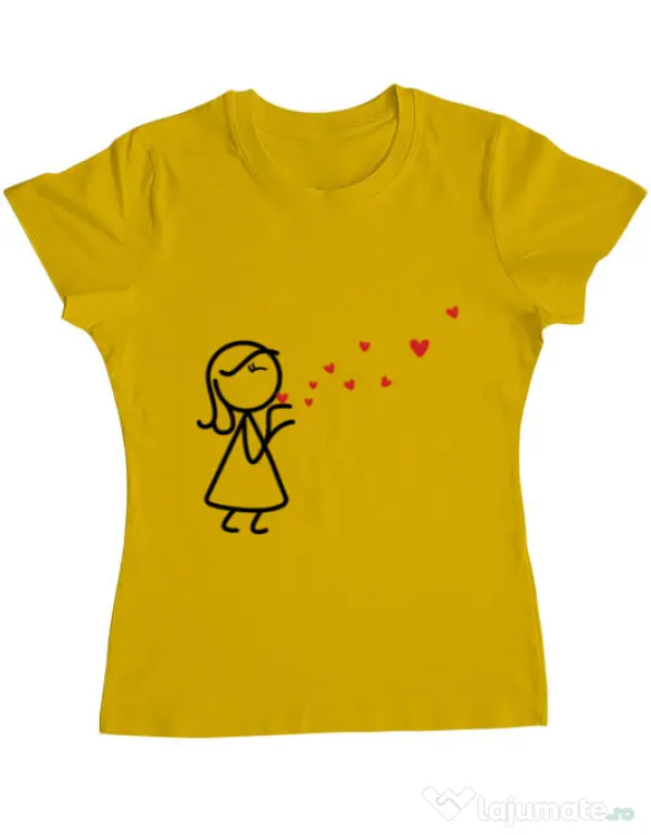 Tricou ADLER dama Catching love 2 Galben