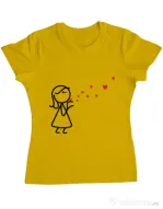 Tricou ADLER dama Catching love 2 Galben