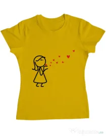 Tricou ADLER dama Catching love 2 Galben