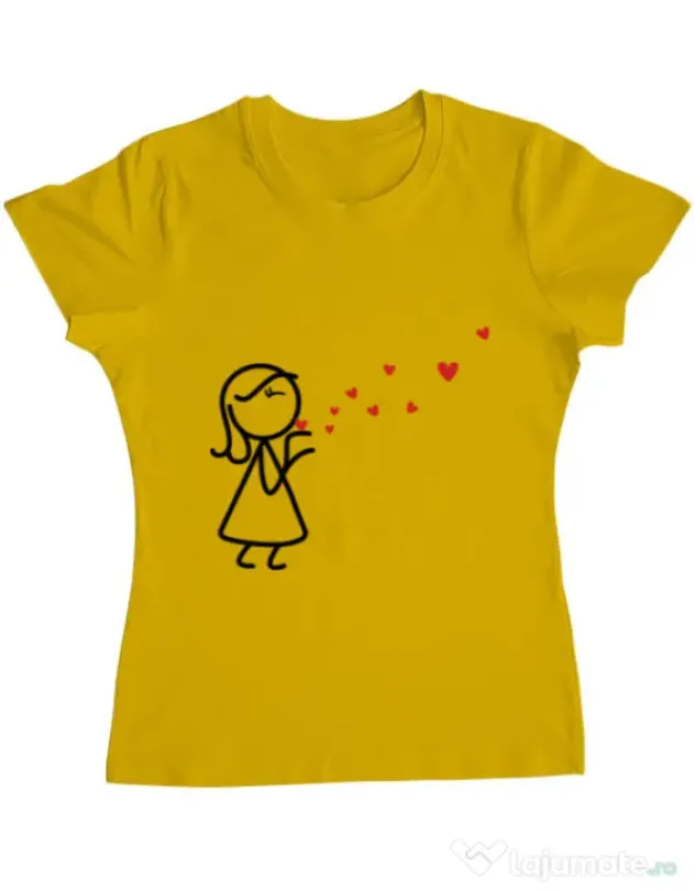 Tricou ADLER dama Catching love 2 Galben