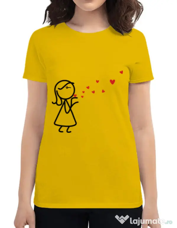 Tricou ADLER dama Catching love 2 Galben