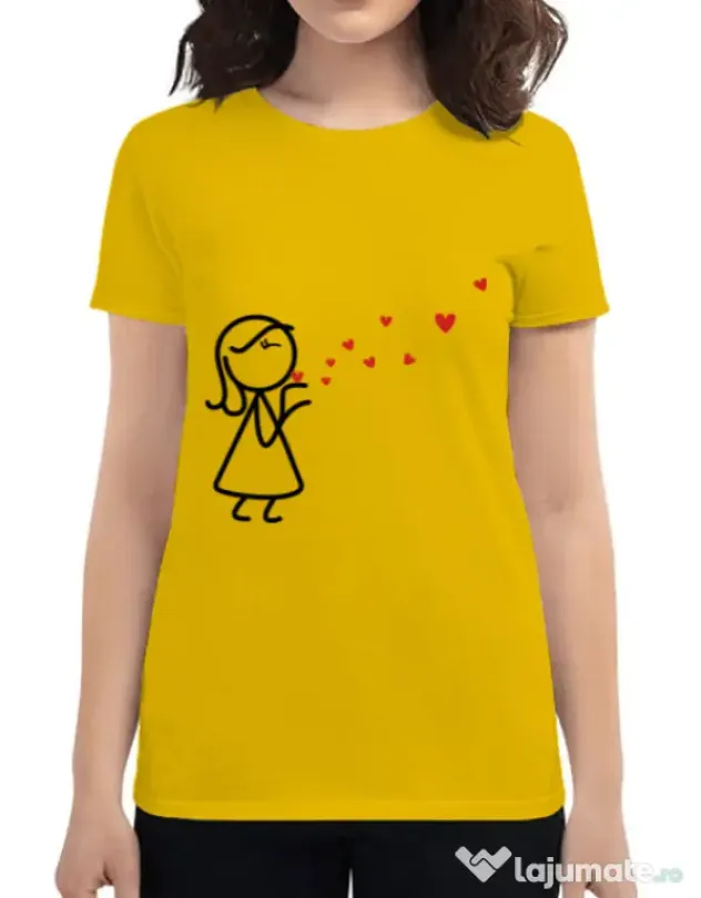 Tricou ADLER dama Catching love 2 Galben