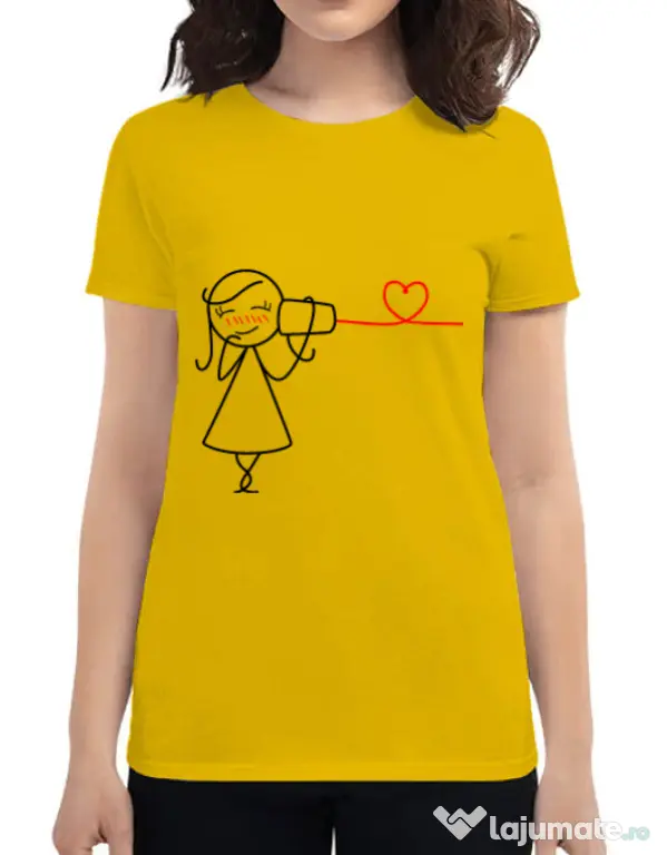 Tricou ADLER dama Cuvinte de dragoste 2 Galben