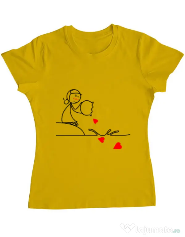Tricou ADLER dama Fishing for love 2 Galben