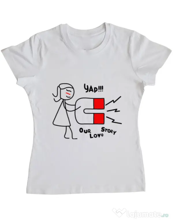 Tricou ADLER dama Our love story 1 Alb