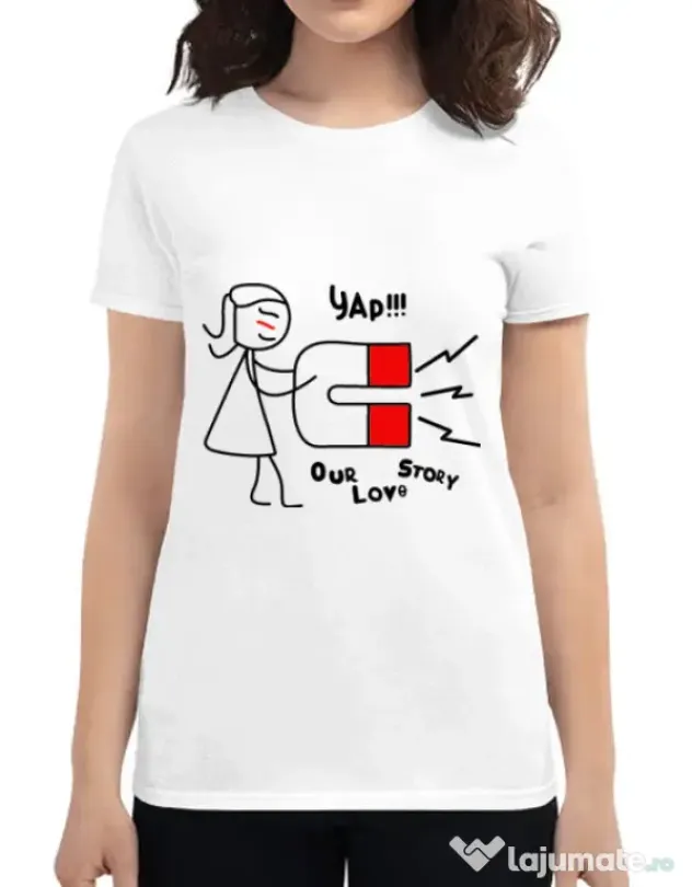 Tricou ADLER dama Our love story 1 Alb