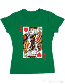 Tricou ADLER dama King of hearts Verde mediu
