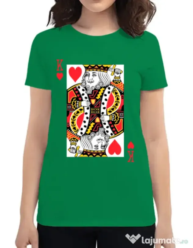 Tricou ADLER dama King of hearts Verde mediu