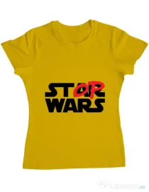 Tricou ADLER dama Stop wars Galben