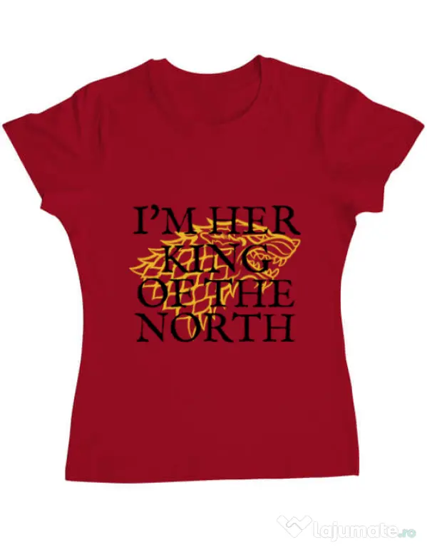 Tricou ADLER dama Her king of the north Rosu