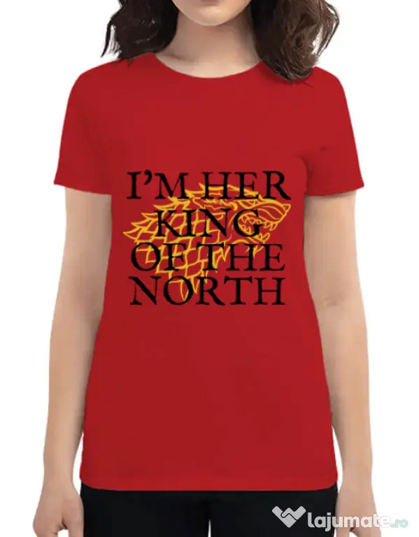 Tricou ADLER dama Her king of the north Rosu