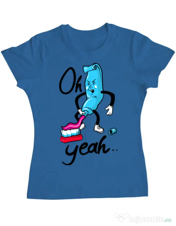 Tricou ADLER dama Oh yeah Albastru azuriu