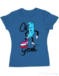 Tricou ADLER dama Oh yeah Albastru azuriu