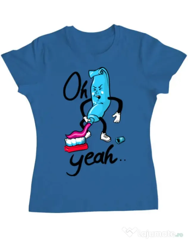 Tricou ADLER dama Oh yeah Albastru azuriu