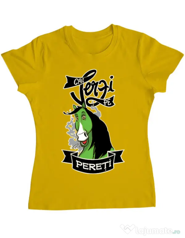 Tricou ADLER dama Cai verzi Galben