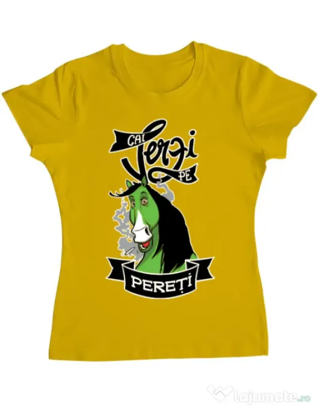 Tricou ADLER dama Cai verzi Galben