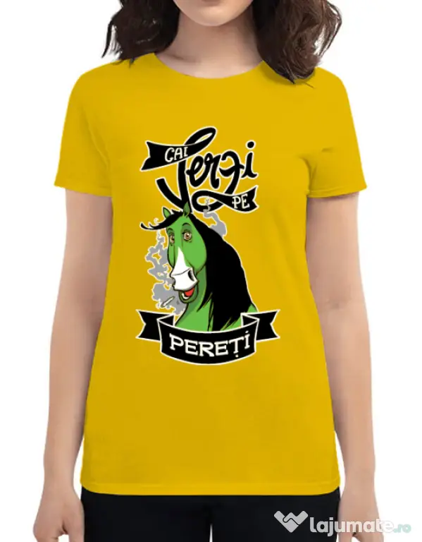 Tricou ADLER dama Cai verzi Galben