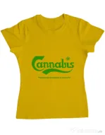 Tricou ADLER dama Cannabis Galben