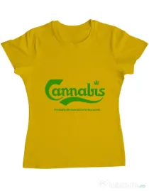 Tricou ADLER dama Cannabis Galben