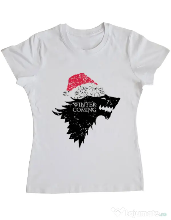 Tricou ADLER dama Christmas is coming Alb
